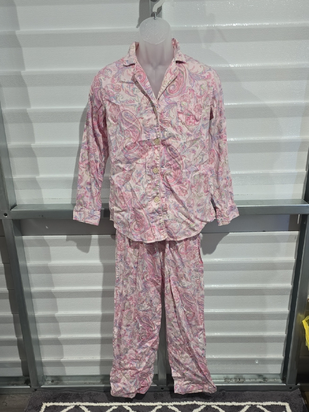 Lauren Ralph Lauren Pink Paisley Long‎ Sleeve Pajama Set Size Small